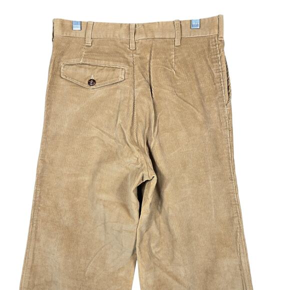 VTG 70s Montgomery Ward Men 28x33 Corduroy Pants Tan Straight Leg Workwear USA - Picture 7 of 9
